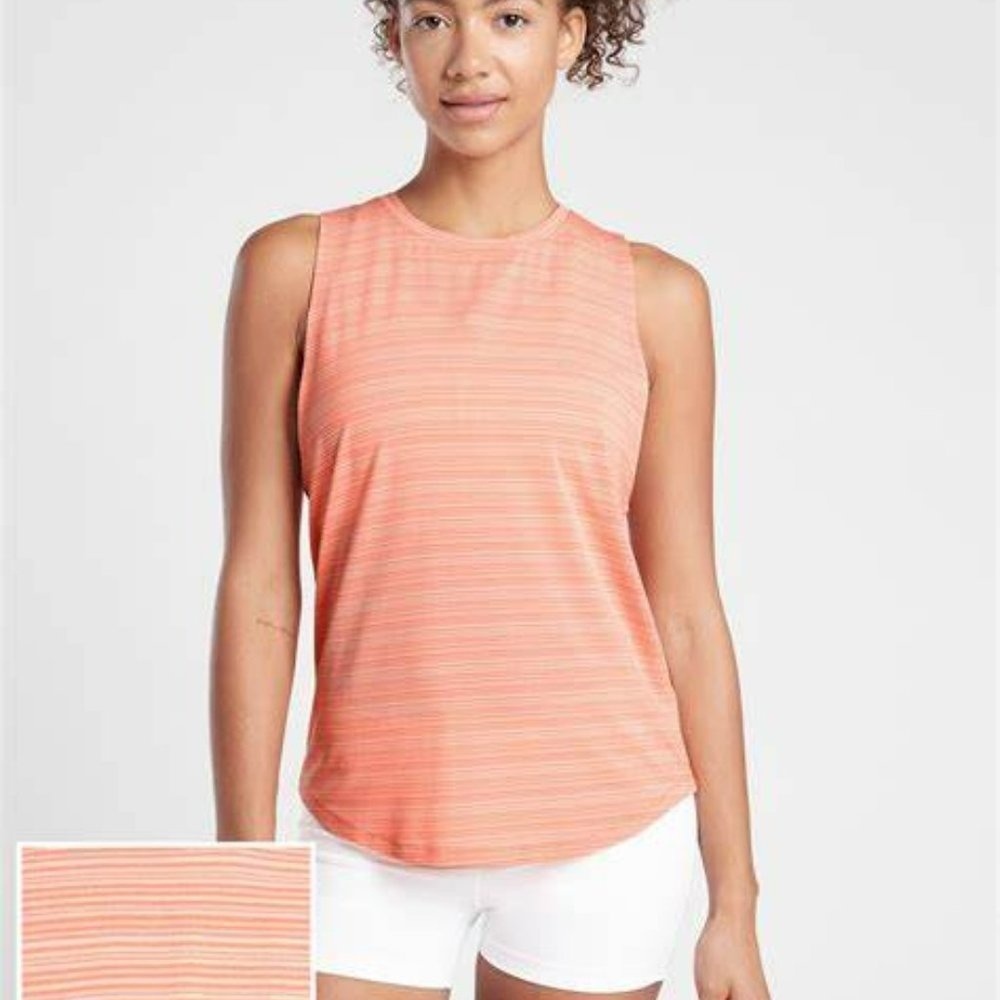 Athleta Cloudlight Orange Island‎ Coral Muscle Tank Size XS